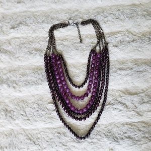 CHAPS Two Tone purple Jade Gemstone Necklace